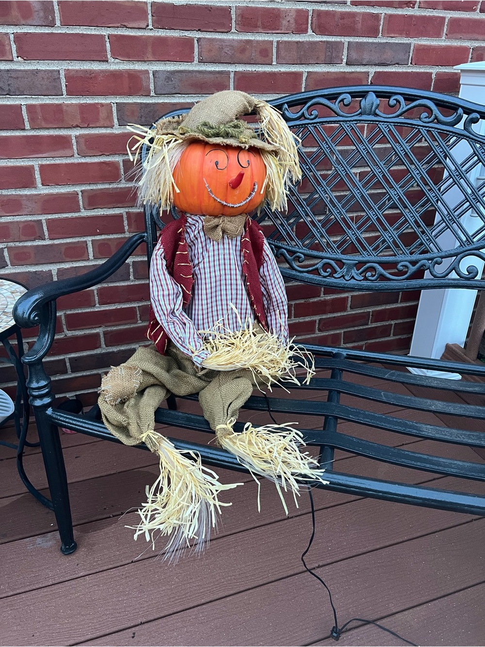 Fiber Optic Scarecrow 48” Halloween Decor VINTAGE Autumn Pumpkin Scarecrow Decor